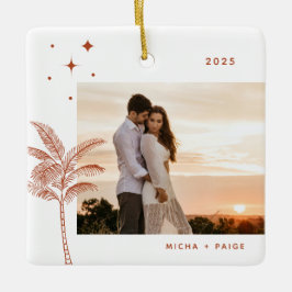 Bohemisch Beach Palm Tree Foto Keramik Ornament