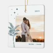 Bohemisch Beach Palm Tree Foto Keramik Ornament (Links)