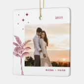 Bohemisch Beach Palm Tree Foto Keramik Ornament (Links)