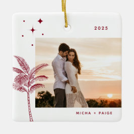 Bohemisch Beach Palm Tree Foto Keramik Ornament