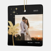 Bohemisch Beach Palm Tree Foto Keramik Ornament (Links)