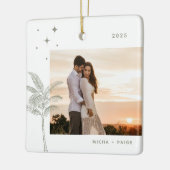 Bohemisch Beach Palm Tree Foto Keramik Ornament (Links)