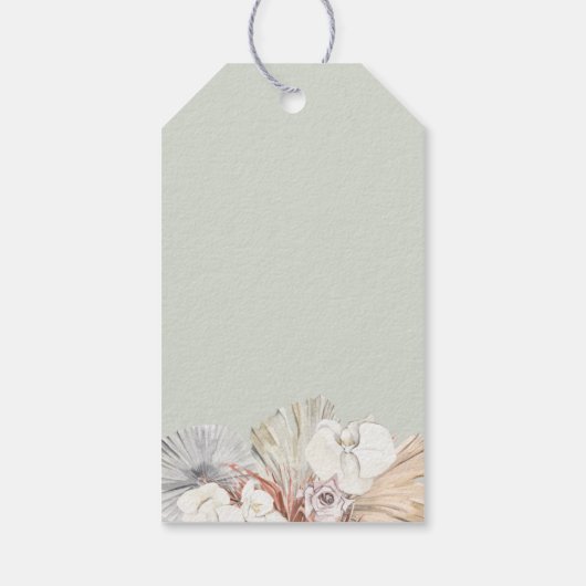 Bohemisch Beach Wedding Willkommensbeutel Geschenkanhänger (Rückseite)