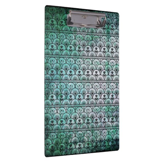 Bohemisch Beauty Aqua Pattern Clipboard Klemmbrett (Rechts)