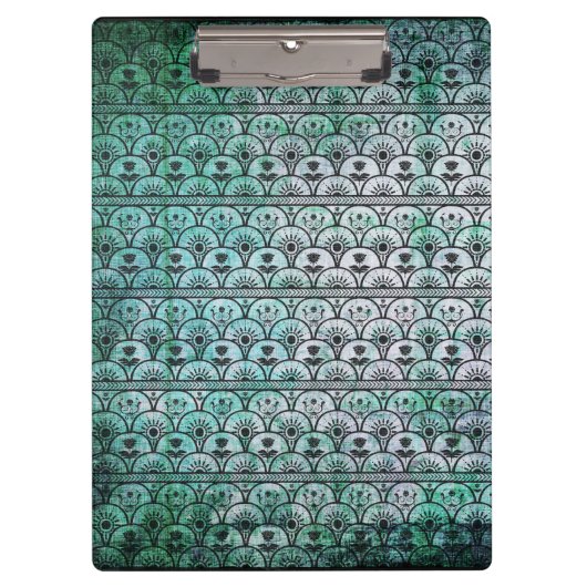 Bohemisch Beauty Aqua Pattern Clipboard Klemmbrett (Vorderseite)