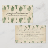 Bohemisch Beige Grüne Blume Niedlich Kaktus Visitenkarte (Vorne/Hinten)