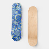 Bohemisch-blaue Mandala Skateboard (Vorderseite)