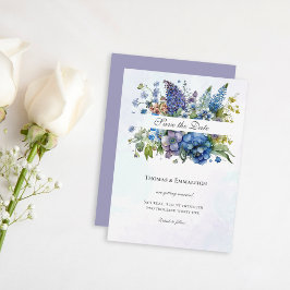 Bohemisch blauviolette Wasserfarbe Save the Date