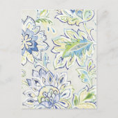 Bohemisch Blue Blume Postkarte (Vorderseite)