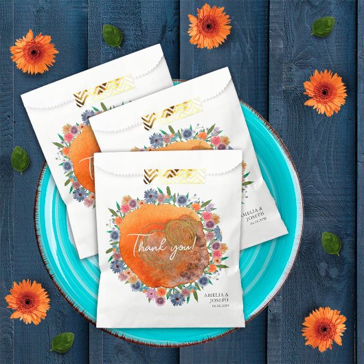 Bohemisch Blue Boho Whimsical Wildblume Wedding Geschenktütchen