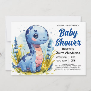 Bohemisch Blue Custom Dinosaur Boy Baby Dusche Einladung
