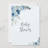 Bohemisch Blue Floral Baby Brewing Baby Showroom Einladung (Rückseite)