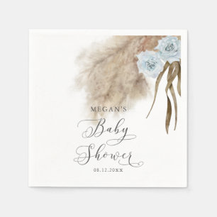Bohemisch Blue Pampas Grass Baby Dusche Serviette