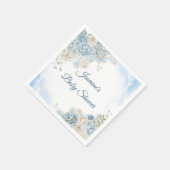 Bohemisch Blue Rose Baby Dusche Serviette (Ecke)