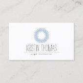 Bohemisch Blue Sun Mandala Yoga Visitenkarte (Vorderseite)