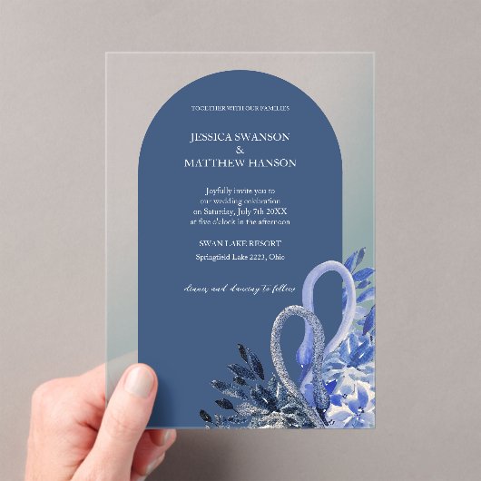 Bohemisch Blue Swans Wasserfarben Kunst, Dichtung Acryleinladungen (Insitu (Handheld))