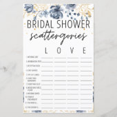 Bohemisch Blush Brautparty Scattergories Spiel (Vorderseite)