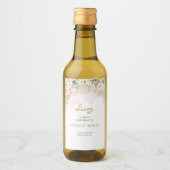 Bohemisch Blush Rose Eukalyptus und Goldhochzeit Weinetikett (Vorderseite)