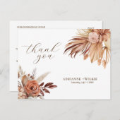 Bohemisch Boho Autumn Pampas Wedding Vielen Dank Postkarte (Vorne/Hinten)