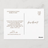 Bohemisch Boho Autumn Pampas Wedding Vielen Dank Postkarte (Rückseite)