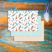 Bohemisch Boho Chic Feather Pattern Geschenkpapier Set