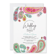 Bohemisch Boho Chic Pink Indian Paisley Wedding