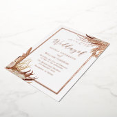 Bohemisch Boho Elegant Wedding Rose Gold Folieneinladung (Gedreht)