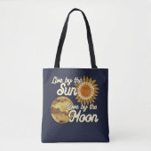 Bohemisch Boho Folk Art Moon Sun Celestial Navy Tasche (Vorderseite)