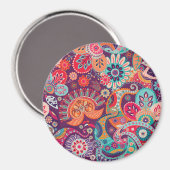 Bohemisch Boho MOD Hippy Chic Blume Muster Magnet (Vorderseite/Rückseite)