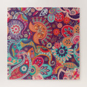 Bohemisch Boho MOD Hippy Chic Blume Muster Puzzle (Horizontal)