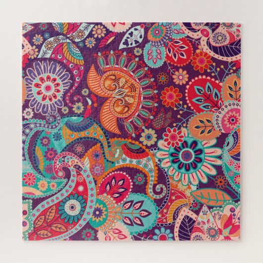 Bohemisch Boho MOD Hippy Chic Blume Muster Puzzle (Horizontal)