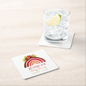 Bohemisch Boho Rainbow Baby Shooter Earthy Niedlic Rechteckiger Pappuntersetzer (Vor Ort)