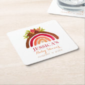 Bohemisch Boho Rainbow Baby Shooter Earthy Niedlic Rechteckiger Pappuntersetzer (angewinkelt)