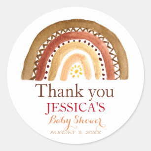Bohemisch Boho Rainbow Baby Shooter Earthy Niedlic Runder Aufkleber