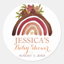 Bohemisch Boho Rainbow Baby Shooter Earthy Niedlic Runder Aufkleber
