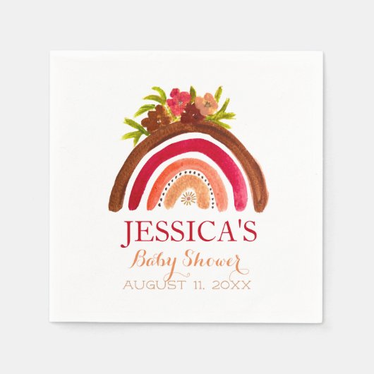 Bohemisch Boho Rainbow Baby Shooter Earthy Niedlic Serviette (Vorderseite)