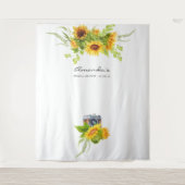 Bohemisch Boho Sunblumen Brautparty Foto Stand Wandteppich (Vorderseite)