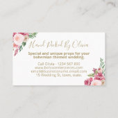 Bohemisch Boho Wedgcenter Jar Vase Miete Visitenkarte (Rückseite)