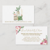 Bohemisch Boho Wedgcenter Jar Vase Miete Visitenkarte (Vorne/Hinten)