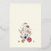 Bohemisch Boho Wildblume Wedding Folieneinladung (Rückseite)