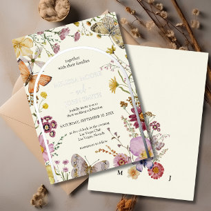 Bohemisch Boho Wildblume Wedding Folieneinladung