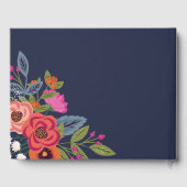 Bohemisch Bouquet - Navy Blue - Hochzeit Gästebuch (Rückseite)