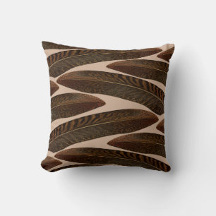 Bohemisch Brown Bird Feathers Custom Pillow Kissen