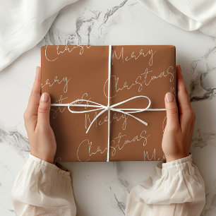 Bohemisch Brown Frohe Weihnachten Geschenkpapier