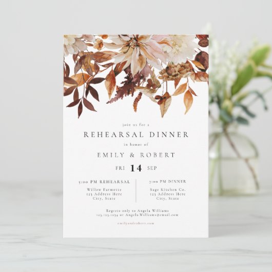 Bohemisch Burnt Orange Fall Probe Einladung (Stehend Vorderseite)