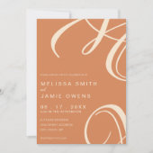 Bohemisch Burnt Orange Moderne Minimalistische Hoc Einladung (Vorderseite)