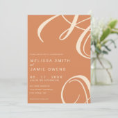 Bohemisch Burnt Orange Moderne Minimalistische Hoc Einladung (Stehend Vorderseite)