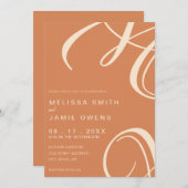 Bohemisch Burnt Orange Moderne Minimalistische Hoc Einladung (Vorne/Hinten)