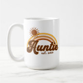 Bohemisch Burnt Orange Rainbow Sun Auntie Retro Kaffeetasse (Links)