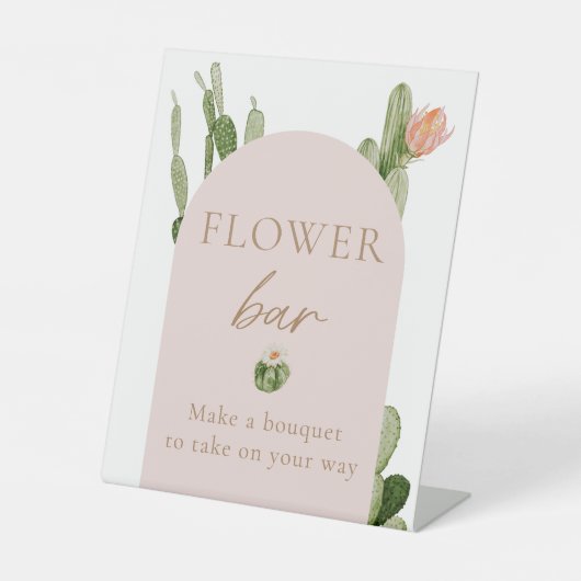 Bohemisch Cactus Desert Blume Bar Sign Sockelschild (Vorderseite)